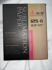 A-SUB Sublimation Paper 125g 8.5x11 110 Sheets for Inkjet Printers Heat Transfer