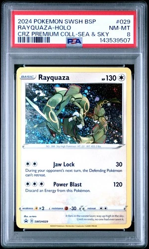 2024 POKEMON SWSH BLACK STAR PROMO #029 RAYQUAZA-HOLO PSA 8