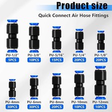 170PCS Quick Connect Air Hose Fittings,1/8 1/4 5/16 3/8 1/2 inch  4/6/8/10/12mm