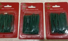 300 Christmas GREEN Ornament Hooks Tree Hangers Wire LARGE 3 Inches Long