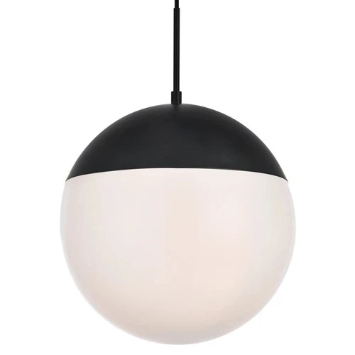 Living District Eclipse 1-Light Metal Pendant in Black and White Finish - Picture 2 of 9