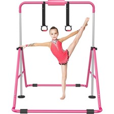 Gymnastic Bars for Kids with Adjustable Height, Folding Gymnastic Training Ki...
