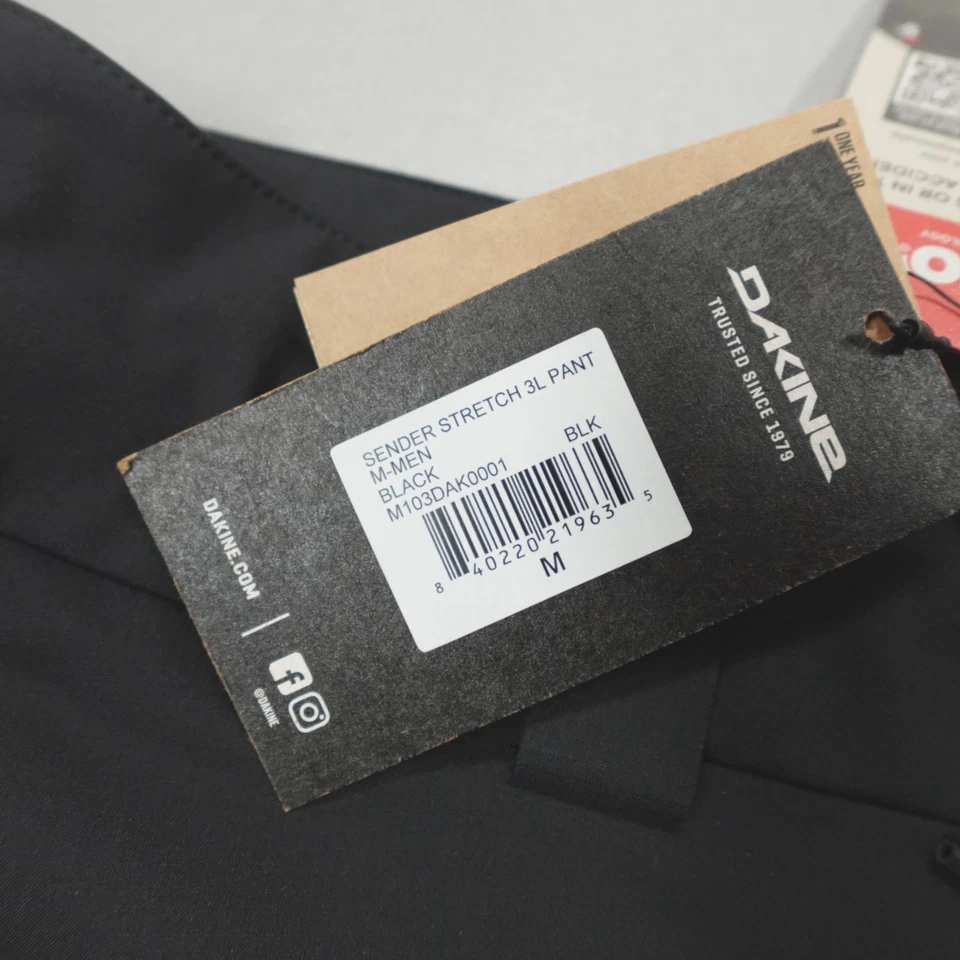 DAKINE Sender Stretch 3L Pant Men’s Size M Black Recco 20k Stretch Drawstrings - Image 4 of 4