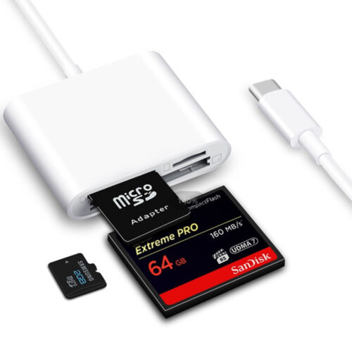 USB C To SD CF Card Reader for IPad Pro Macbook Supports CompactCF SD TF Card - Picture 3 of 7