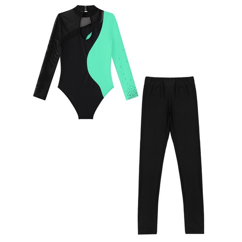 Girls Set 2pcs Dance Outfit Stage Performance Tracksuit Kids Costume Pants - Picture 31 of 75