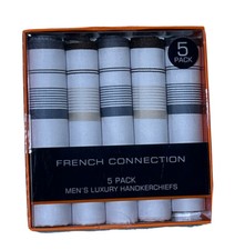 French Connection Men's 5 Pack Luxury Handkerchiefs