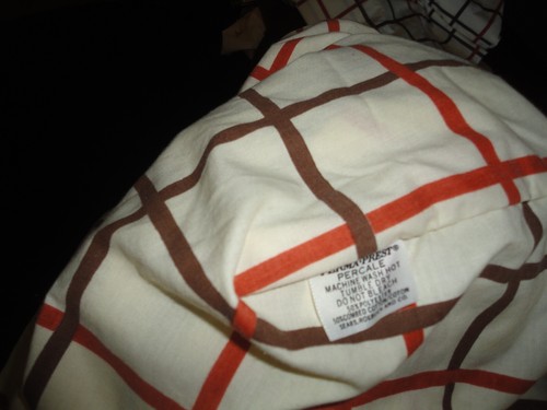 VINTAGE SEARS ROEBUCK PLAID III BROWN RUST TATTERSALL (2P) TWIN SHEET SET - Picture 4 of 4
