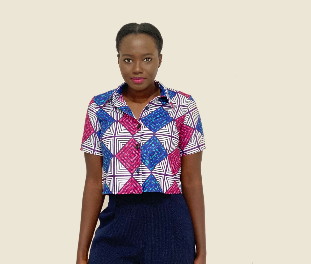 Ladies African Ankara Kitenge Wax Print Handmade Shirt Top Blouse