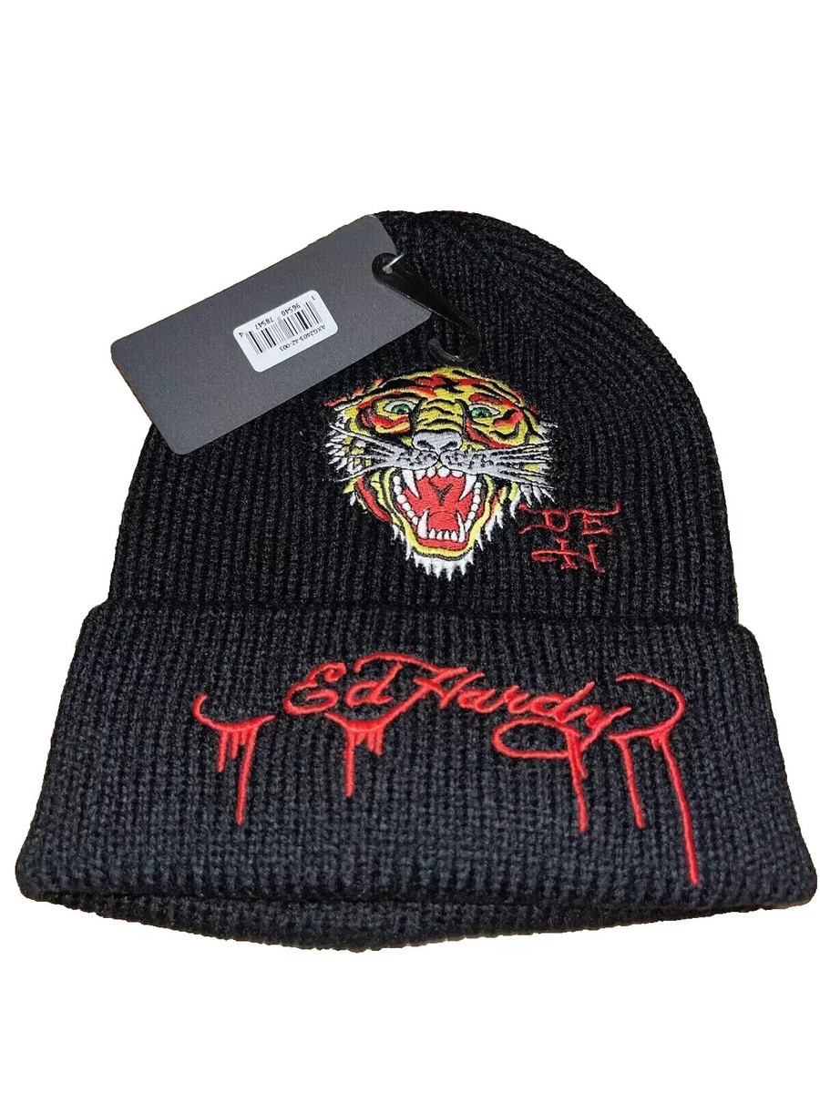 Ed Hardy Tiger Knitted Unisex Beanie Hat Black | eBay