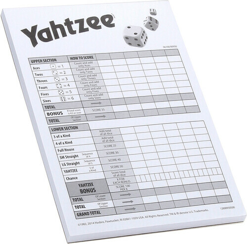 hasbro yahtzee 80 score cards 06100 for sale online ebay