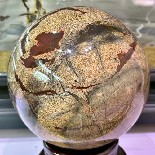 6.6LB Rare Natural Chinese Dendritic Limestone Picture Stone Guohua stone ball - 第 2/18 張圖片