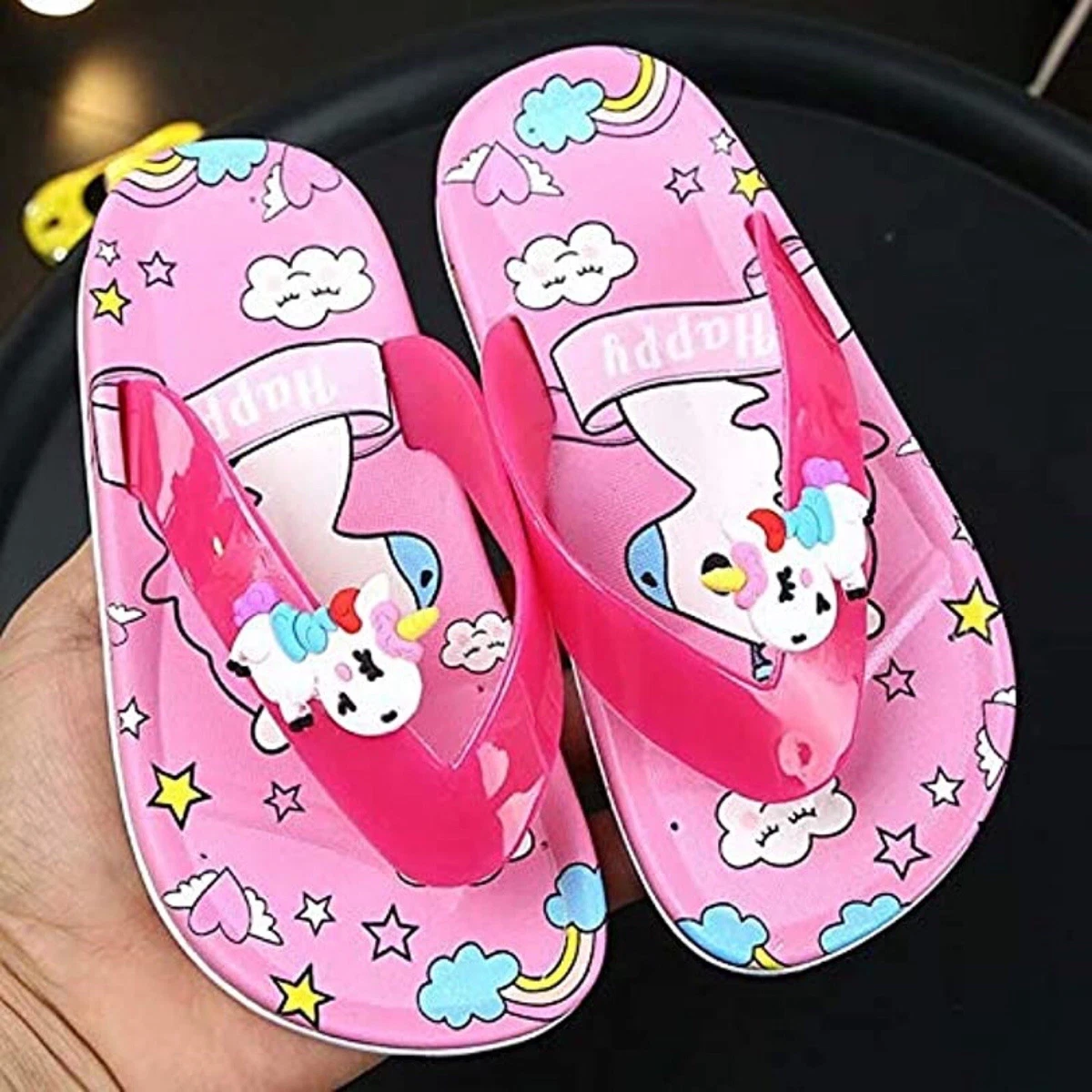 Unicorn Flip Flops for Kids Girls Toddler Little Kid Beach Slippers Pink  Size 1