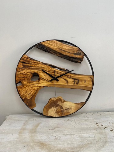 Made to Order Metal & Olive Wood Wall Clock , Christmas Gift, Handmade decor, - Picture 6 of 9