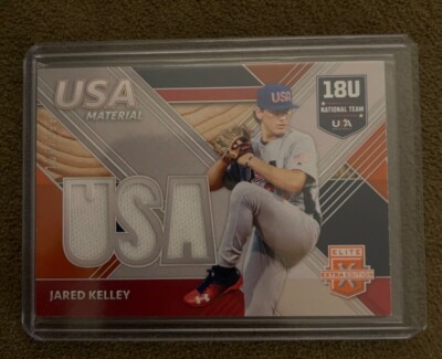 2020 Panini Elite Extra Edition USA Baseball Material Orange /199 Jared Kelley