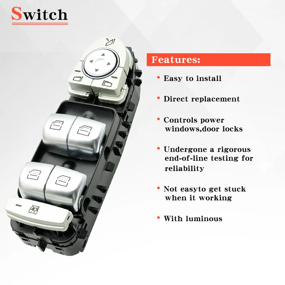 Передний главный выключатель стеклоподъемника для Mercedes Benz C300 седан GLC300 2015-2021 - Изображение 4 из 4