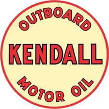 Kendall Outboard Boat Motor Oil NEW Sign: 40" Dia. Round USA STEEL XXL Size