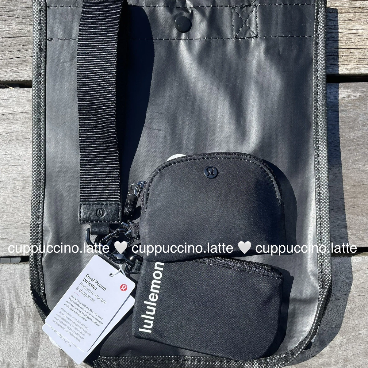 NWT Lululemon Athletica Dual Pouch Wristlet in Black