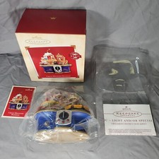 Hallmark Motion Circus Mountain Railroad Christmas Ornament Light Sound Open Box