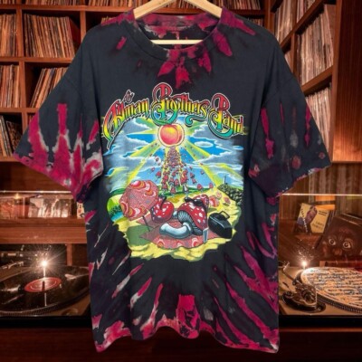 1998　LMシャツ Vintage Allman Brothers Mens Shirt Brown Tie Dye 1998 Summer Tour