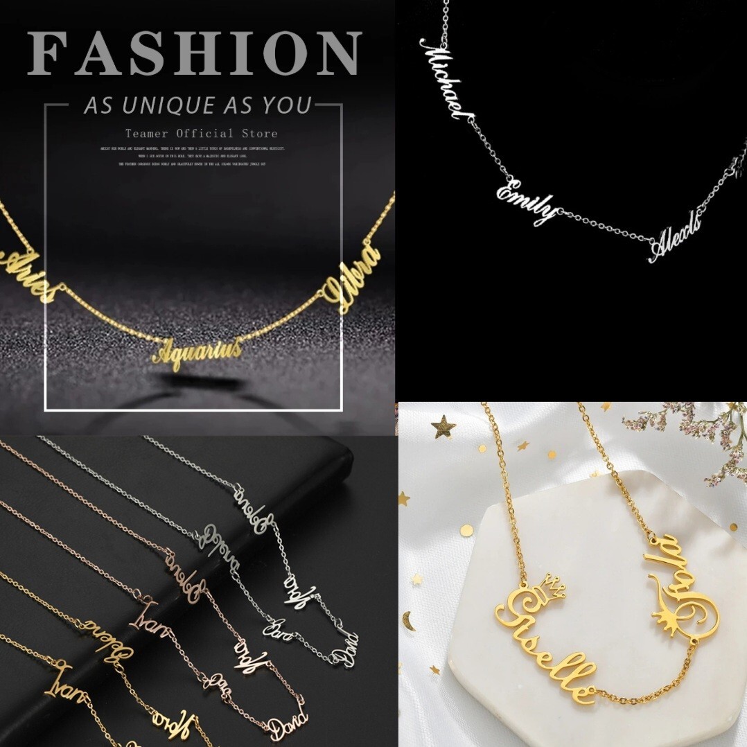 Personalized Gold Silver Necklace Your Design To Name Or Word