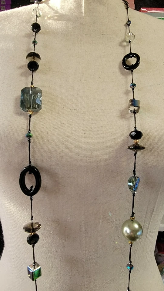 Premier Designs изумруд остров гематит зеленый кристалл бисером ожерелье 48» - новый в коробке - Изображение 4 из 4