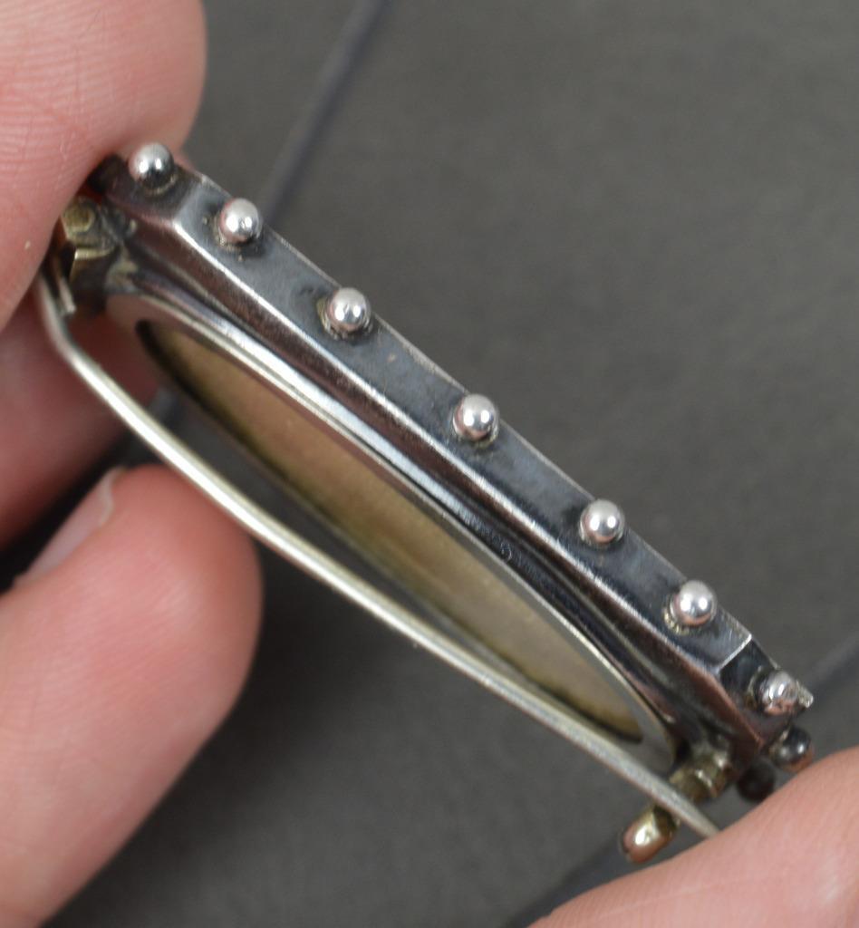 Impressive Victorian Solid Silver and Enamel Pans… - image 4