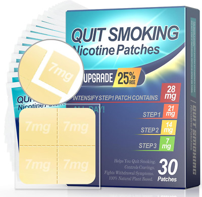Quit Smoking Patches 28Mg Step 1+, Stop Smoking Aid 30 Pack Nicotine Patch