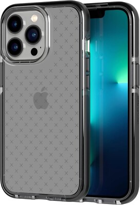 Tech21 Evo Check 16ft Drop Slim Tough Case für Apple iPhone 13 Pro Smokey/Black