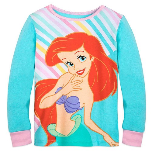 New Disney Store Ariel Rainbow Pajama Set Girls PJ's 6,7 - Picture 2 of 4
