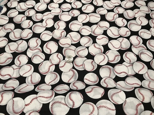 Palloni da baseball in tessuto gettato su TESSUTI cotone nero 1/4 iarda 625C1 - Foto 6 di 6