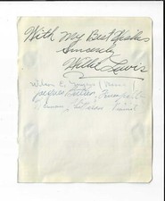 WILSON MYERS, WILLIE LEWIS, CHITTISON +1 Signed Page 1930s / Autographed Jazz