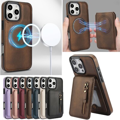 Magsafe 2 in 1 Magnetisch HandyHülle Leder SchutzHülle Tasche Wallet Etui Case 5