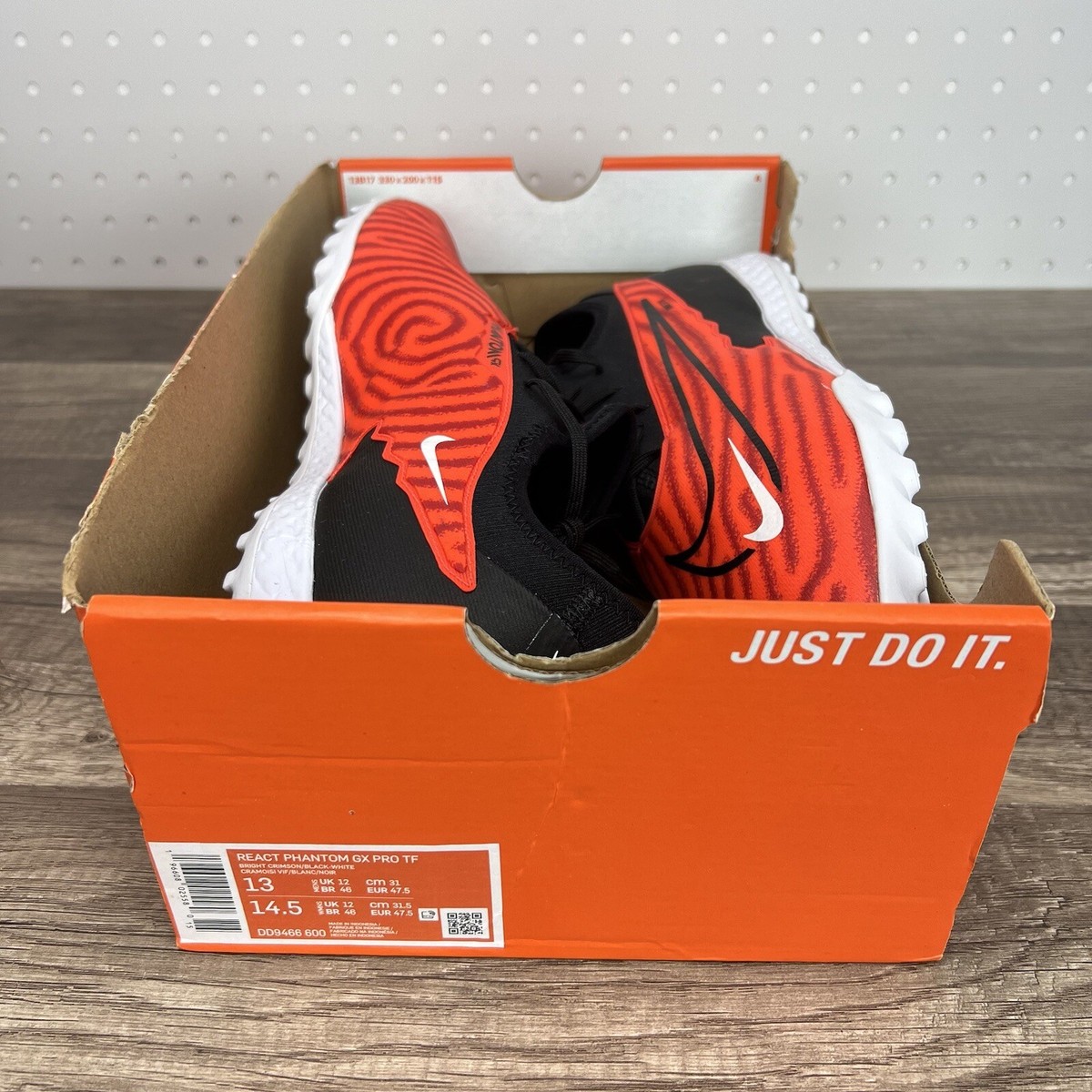 Nike Phantom GX Academy Turf Cleats Black Crimson Red Men's