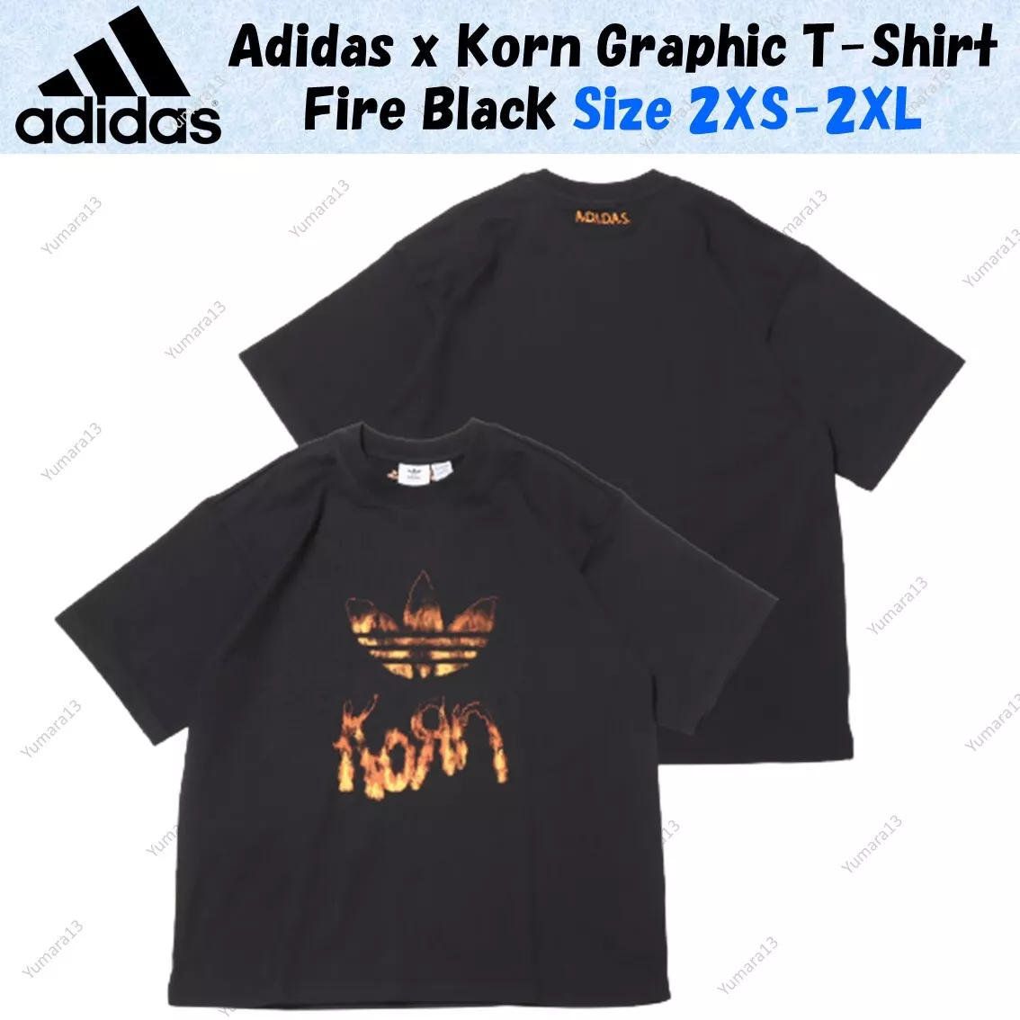 Adidas x Korn Graphic T-Shirt Fire Black Size JP 2XS-2XL Brand New