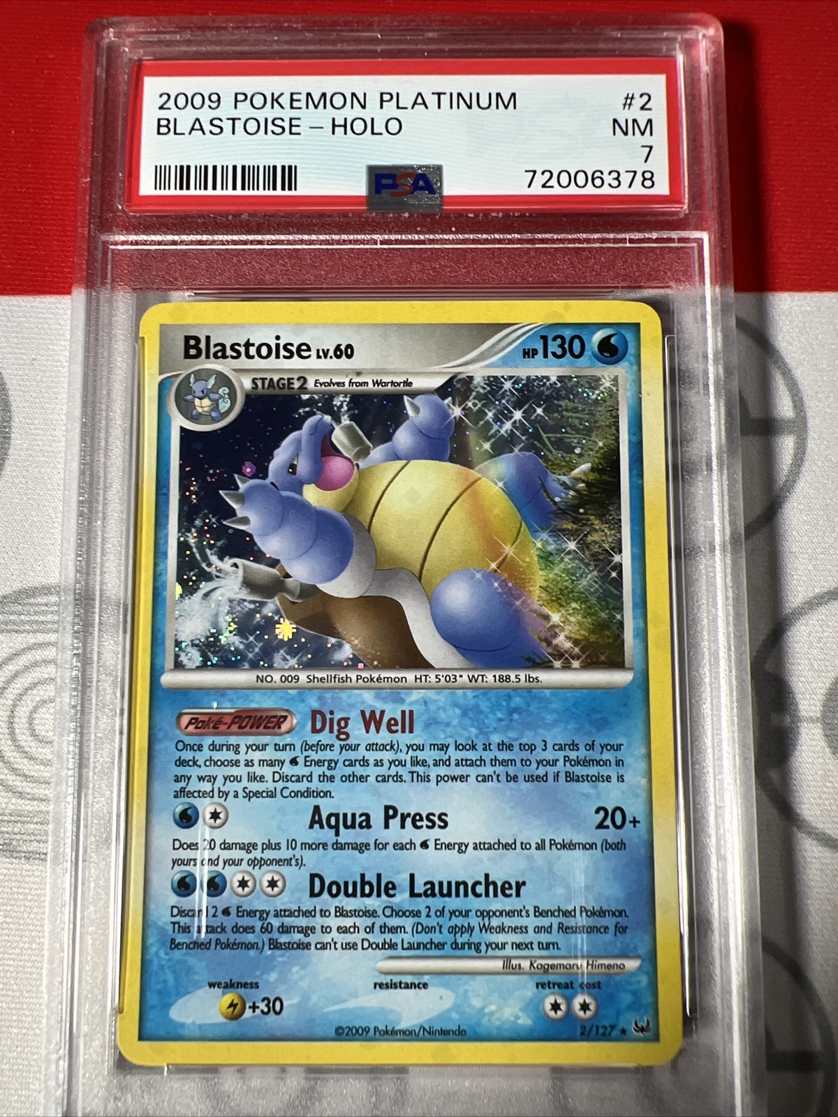 Pokemon PSA 7 Mint Blastoise Holo - DP Platinum Base 2/127 2009