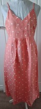 Joules Zoey Orange Spot Linen Blend Dress Size 12