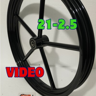 Harley Invader Rims 21x2.5 Invader Rim Gloss Black for Harley Chopper Bobber – No Brake ...