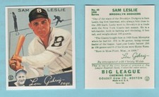 1934 Goudey Baseball Reprint # 49 Sam Leslie -- Brooklyn Dodgers -Box 741