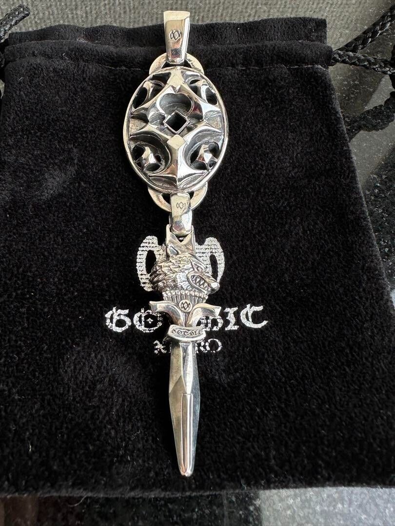 Yohji Yamamoto GOTHIC Necklace oval wolf dagger pendant top Yohji Yamamoto GOTHIC Necklace oval wolf dagger pendant top