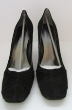 Nine West Black Suede Leather Pumps Shoes 4 1/2” Heels Size 9