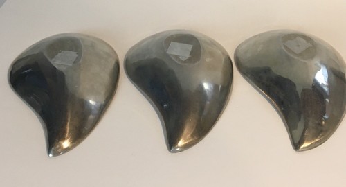 Set of 3 Vintage Tear Drop Silverplate Dish Mid Century MCM Candy Nut Bowls - Picture 7 of 9