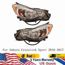 Pair Headlight Halogen Headlamp Assembly LH+RH For Subaru Crosstrek 2016-2017