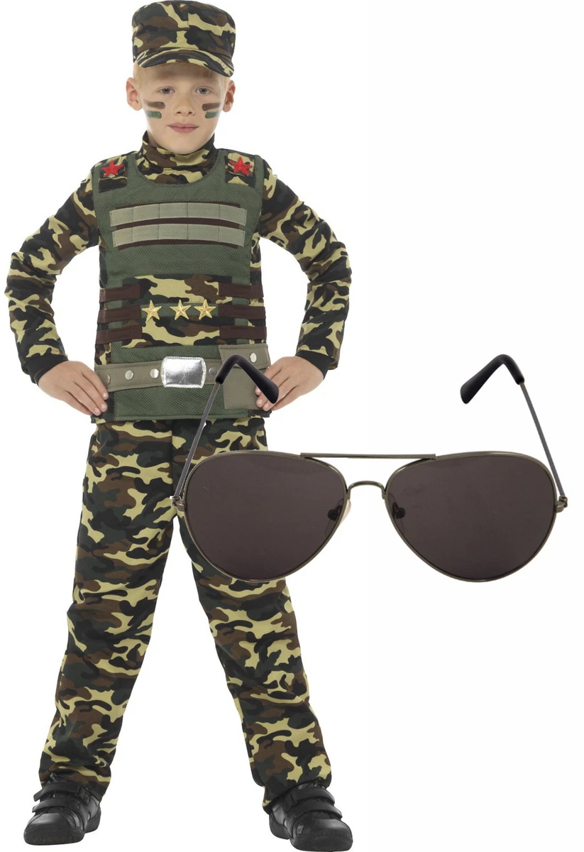 Army Military Boy Kids Soldier Action Man Fancy Dress Costume