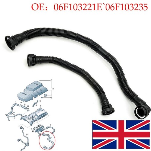 For VW Audi 2.0 TFSI PCV Crankcase Breather Valve Vent Hose Pipe