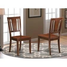 Dudley  Dining  Chair  with  Wood  Seat  in  Mahogany  Finish,  Set  of  2