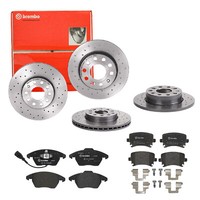 Brembo | Bremsscheiben Xtra Line + BeläGe Vorne + Hinten FüR VW Golf 5 Touran
