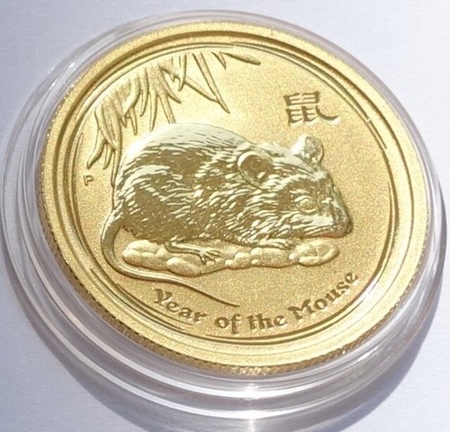 2008 Australia 1/4 Oz Gold Coin Lunar II Year of the Mouse BU $25 Rat Key Date - Picture 4 of 9
