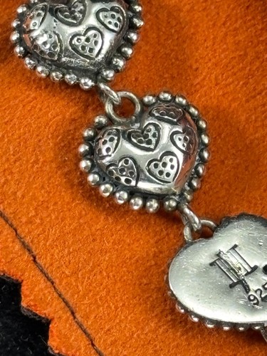 John Hardy Sterling Silver Heart Chain or Link Bracelet w Hardy Felt - Picture 9 of 16