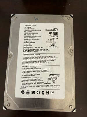 Seagate Barracuda 7200.7 ST380013AS 80GB SATA Hard Drive FULLY