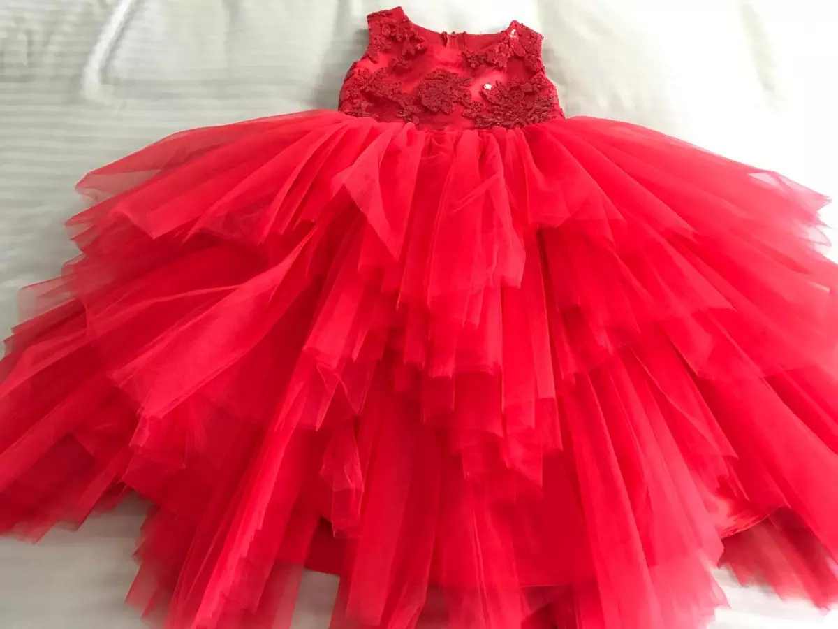 Toddler Girls Beautiful Red Party Dress Petite Adele Size 3 4